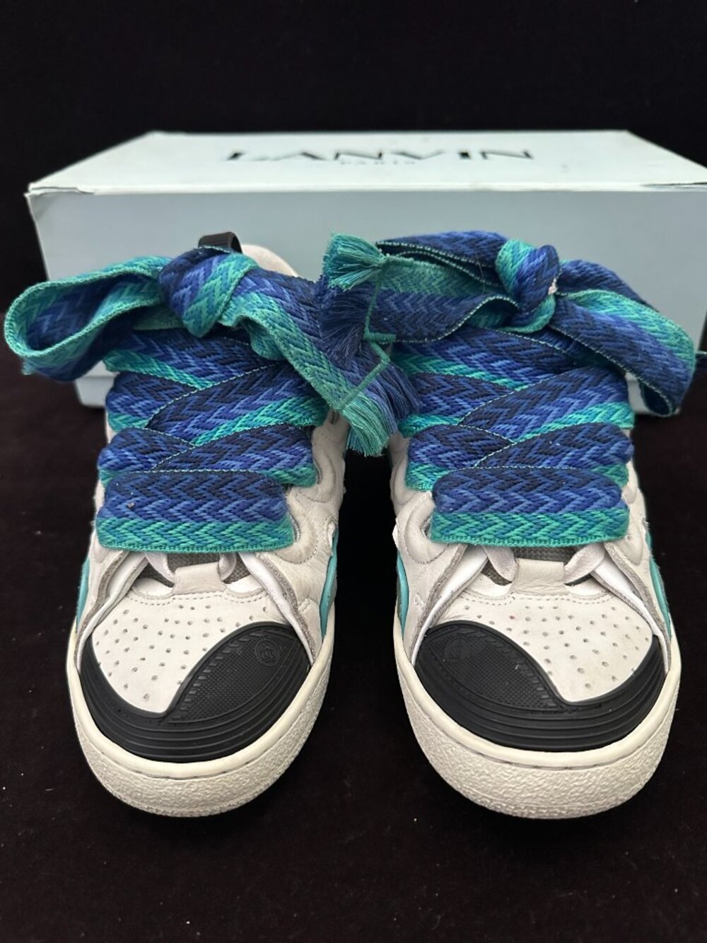Lanvin Leather Curb Sneakers US sz M5 W7-7.5 Authenticated by CheckCheck